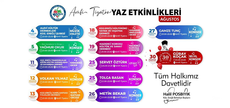 Kdz. Ereğli Belediyesi Kültür ve Sosyal İşler Müdürlüğü’nün Amfi Tiyatro’da