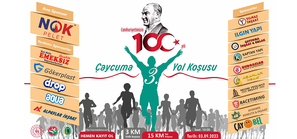 Çaycuma, 3 Eylül’de, “Spor Kentinde, yüzüncü yılında Cumhuriyetimiz için koşuyoruz”