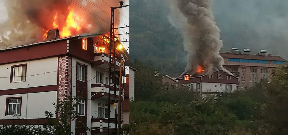 Çatı yangını paniğe neden oldu Karabük’ün Yenice ilçesinde 4 katlı binanın çatı katında yangın çıktı.