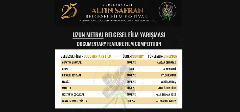 Karabük‘ün Safranbolu ilçesinde düzenlenecek 25. Uluslararası Altın Safran Belgesel Film