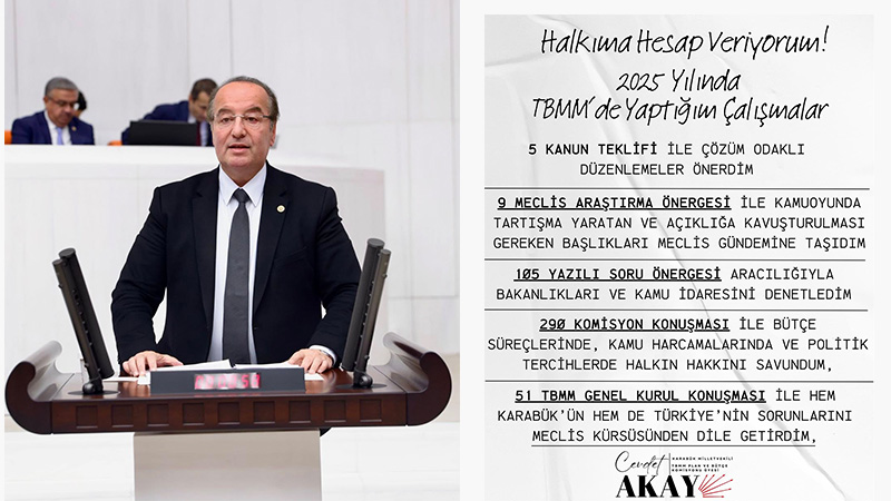 CHP Karabük Milletvekili Cevdet Akay 2025 yılı içerisinde Türkiye Büyük