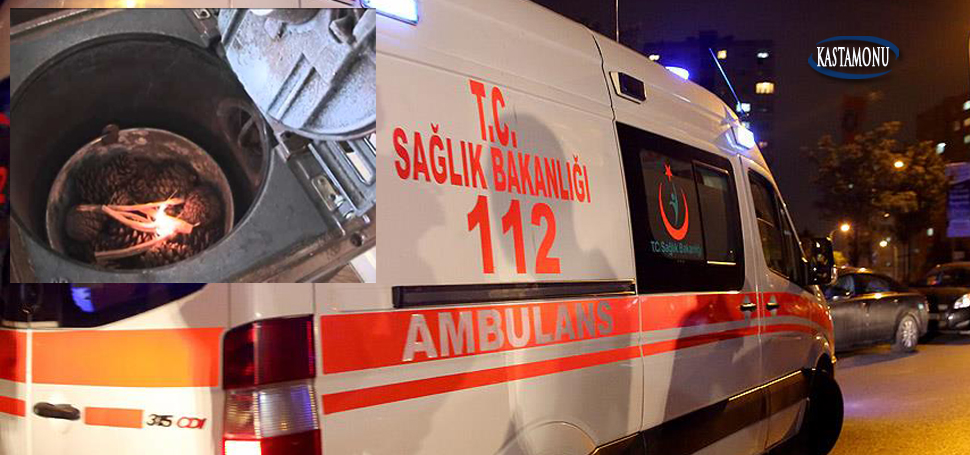 Kastamonu’nun Araç ilçesinde sobayı yaktıktan sonra sırtını ısıtmak isteyen yaşlı