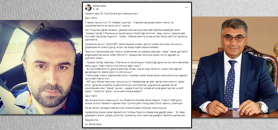 Karabüklü Avukat Serhat Çetin Karabük İl Planlama ve Koordinasyon müdürlüğü