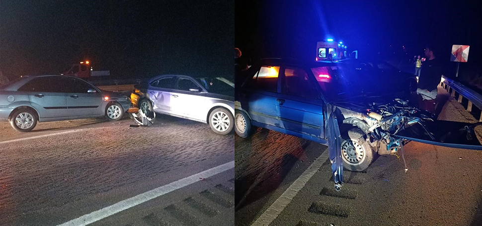 Karabük’ün Eskipazar ilçesinde 4 aracın karıştığı zincirleme trafik kazasında maddi