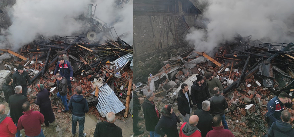 Karabük’ün Eskipazar ilçesinde çıkan yangında iki ev kullanılmaz hale gelirken,