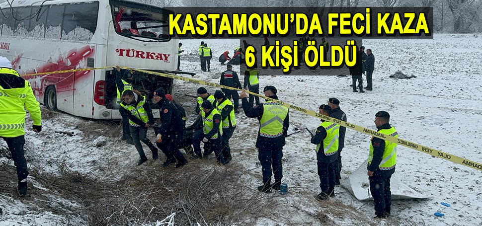 Kastamonu’nun Taşköprü ilçesinde, yolcu otobüsünün tarlaya devrilmesi sonucu 6 kişi