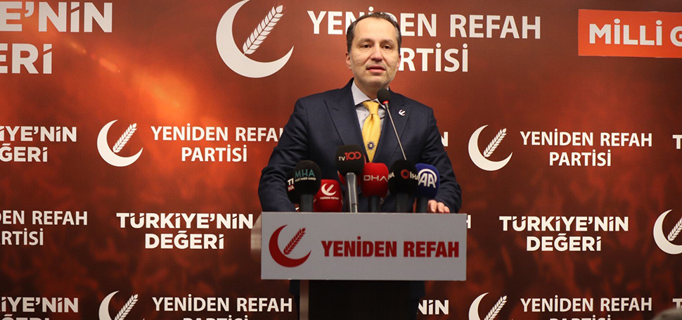 Yeniden Refah Partisi Genel Başkanı Fatih Erbakan pazartesi günü AK
