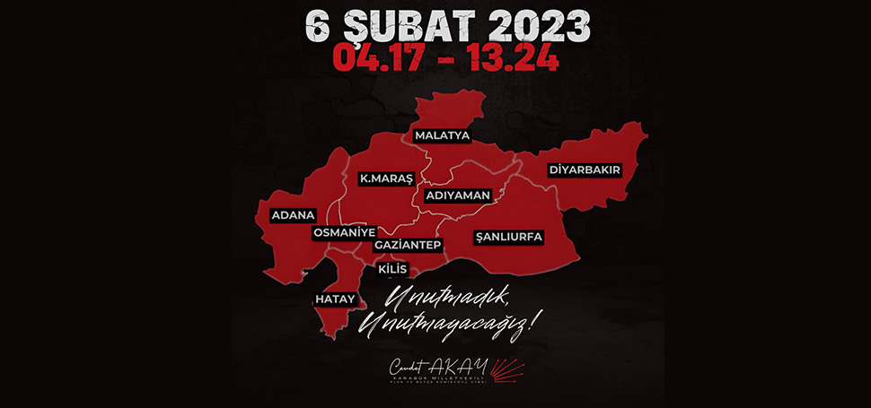 Cumhuriyet Halk Partisi Karabük Milletvekili Cevdet Akay, 6 Şubat 2023’te