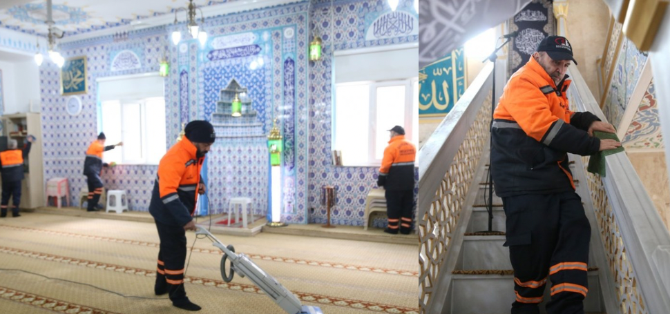 Bayrampaşa Belediyesi, ilçedeki camii ve mescitleri düzenli olarak temizleyerek vatandaşlara