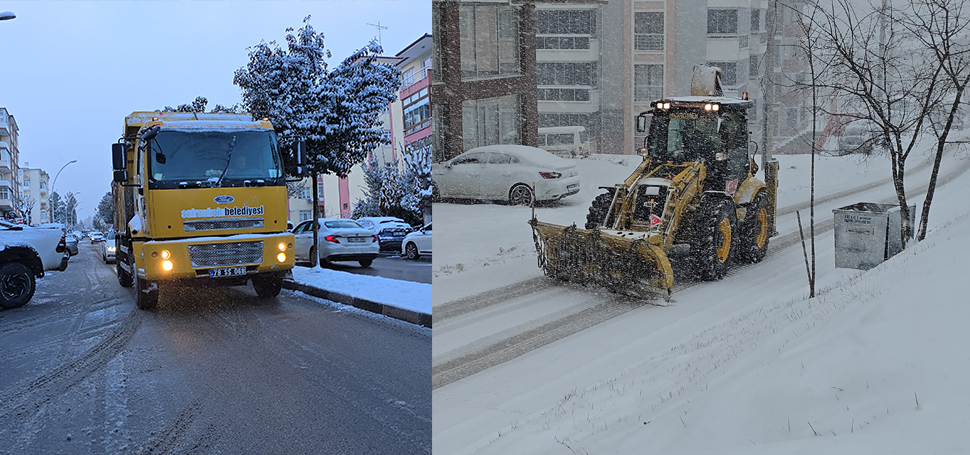 Safranbolu Belediyesi Fen İşleri Müdürlüğü, aldığı tedbirlerin ardından yoğun kar