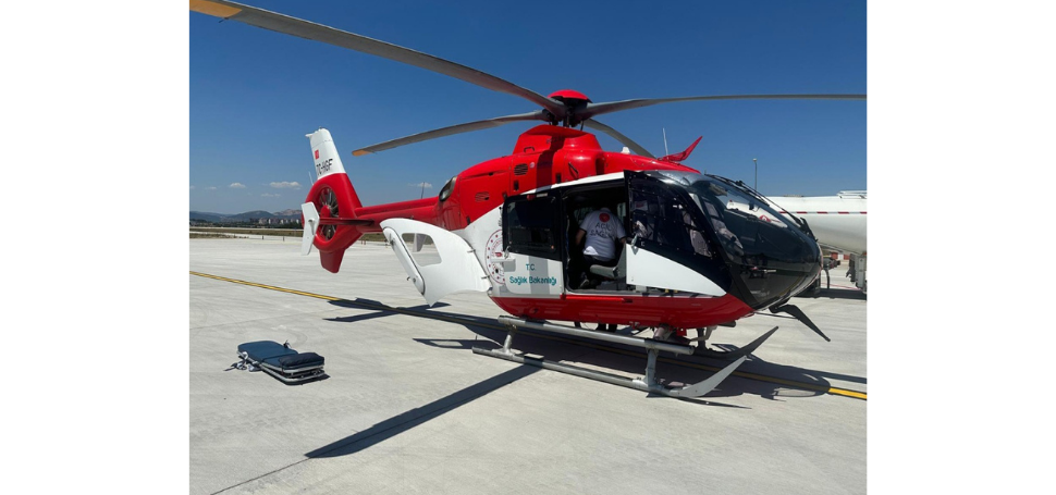 Kastamonu’da ambulans helikopter, trafik kazasında yaralanan kişi için havalandı