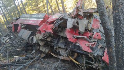 Karabük’te orman yangınında soğutma çalışmalarını sürdüren arazözün kontrolden çıkarak şarampole