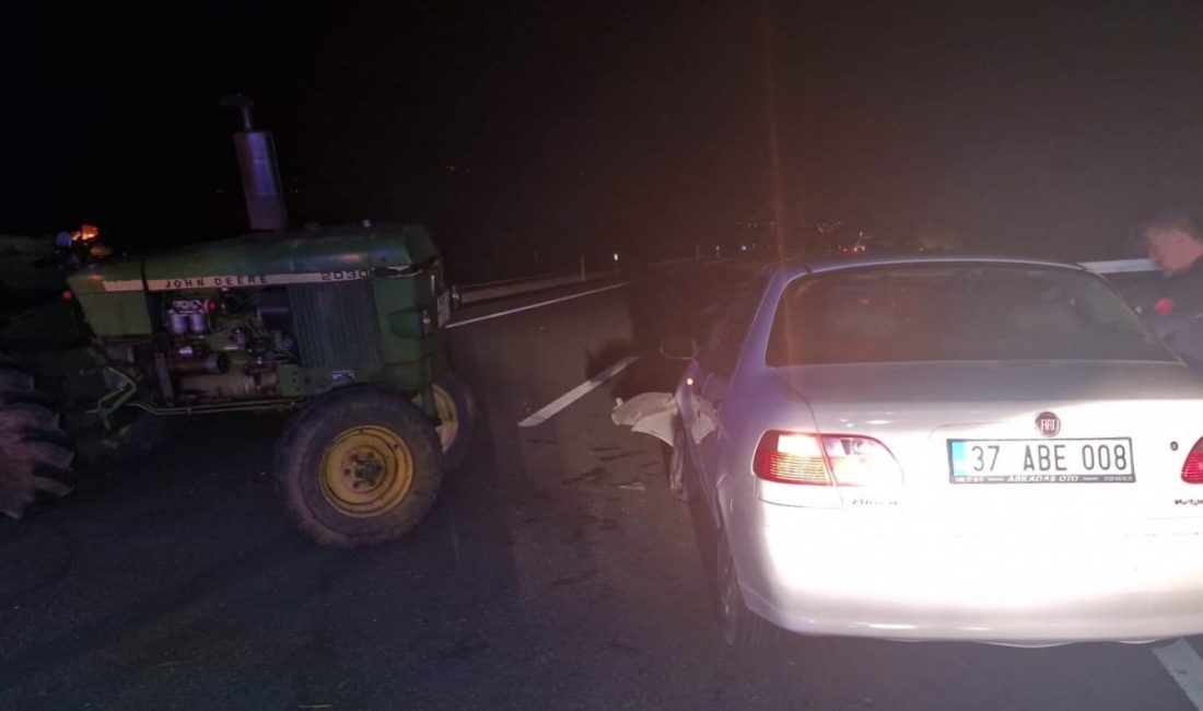 Karabük’ün Safranbolu ilçesinde otomobille traktörün çarpışması sonucu meydana gelen kazada
