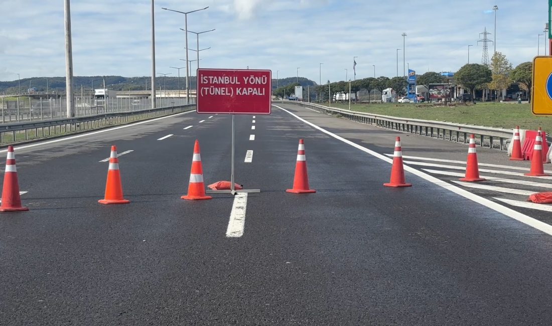 Anadolu Otoyolu’nun Bolu Dağı Tüneli İstanbul istikameti, kaplama çalışması dolayısıyla