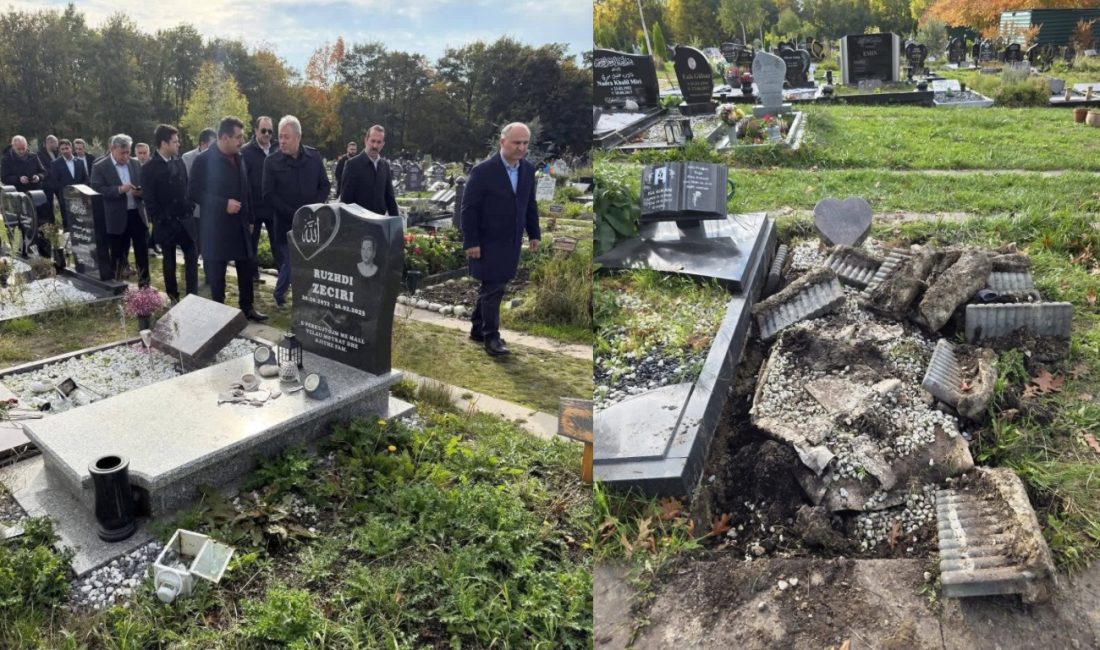 Essen şehrinde bulunan Müslüman mezarlığına önceki gün, henüz kimliği belirsiz
