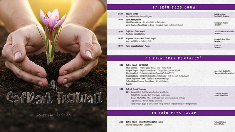 Karabük’ün Safranbolu ilçesinde 17-19 Ekim’de düzenlenecek 9. Safran Festivali’nin programı
