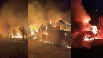 Çankırı’nın Yapraklı ilçesinde çıkan yangında 6 ev ve ahırda büyük