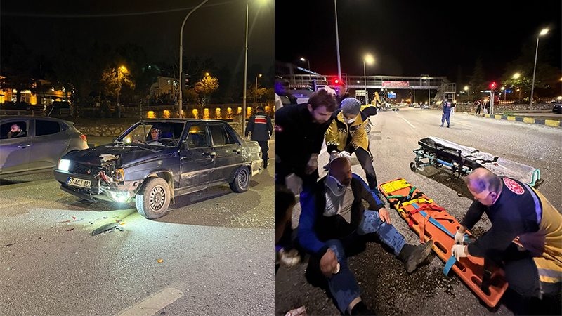 Kırmızı ışıkta bekleyen motosikletli canından oluyordu Karabük’te kırmızı ışıkta bekleyen motosiklet sürücüsüne otomobil çarptı. Motosiklet sürücüsünün