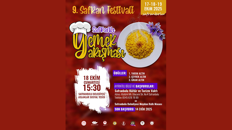 Safranbolu Belediyesi tarafından düzenlenen 9. Safran Festivali kapsamında gerçekleştirilecek “Safranlı