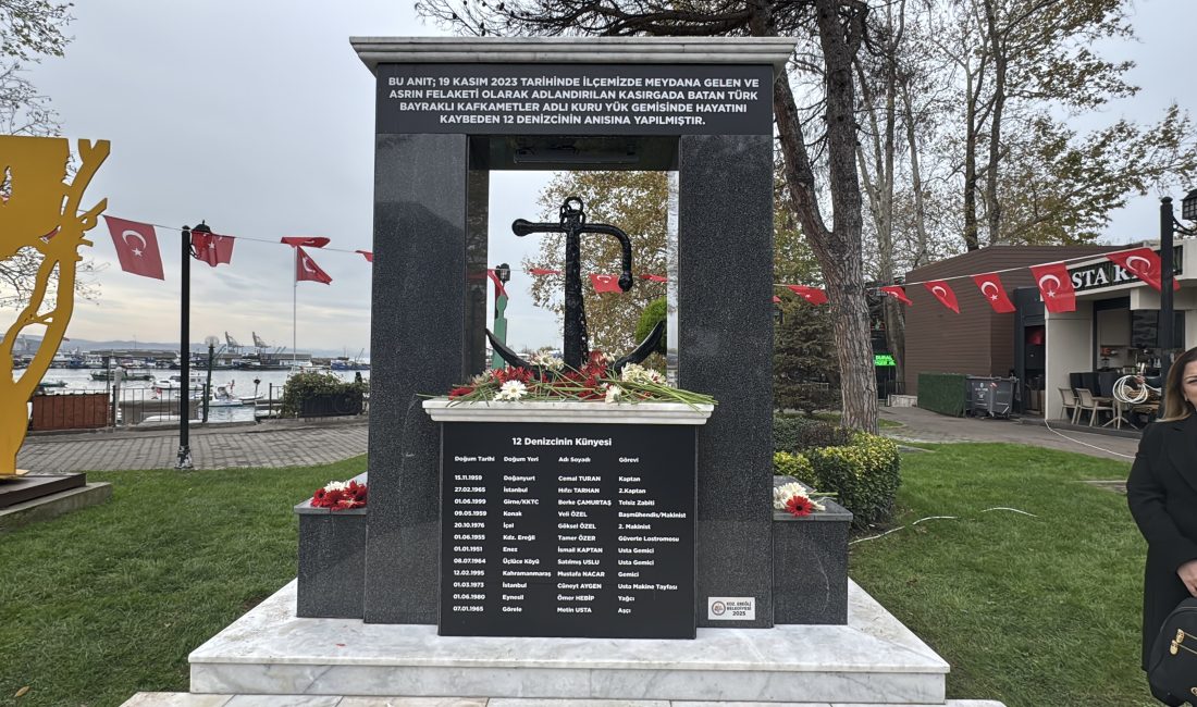 Zonguldak’ın Karadeniz Ereğli ilçesinde Türk bayraklı “Kafkametler” adlı kuru yük