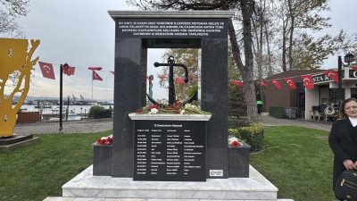 Zonguldak’ın Karadeniz Ereğli ilçesinde Türk bayraklı “Kafkametler” adlı kuru yük