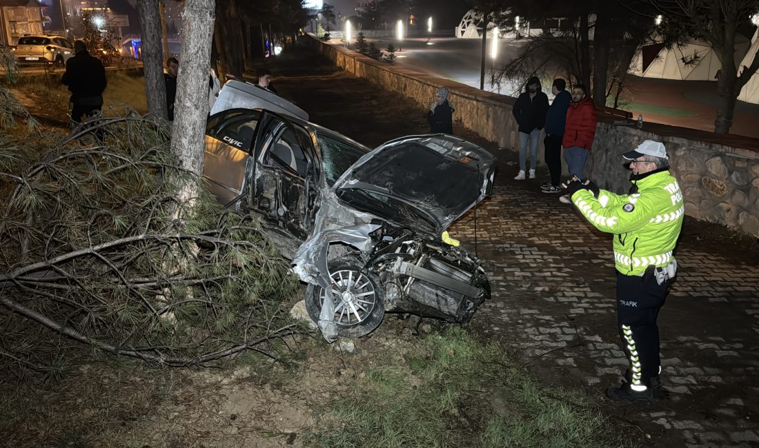 Karabük’te devrilen otomobilin sürücüsü yaralandı. Enes Ö. (19) yönetimindeki 20