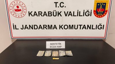 Karabük’te jandarma ekiplerinin yaptığı çalışmalarda 47 adet uyuşturucu hap ele