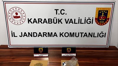 Karabük ve Safranbolu’da düzenlenen operasyonlarda uyuşturucu madde ve düzenekler ele