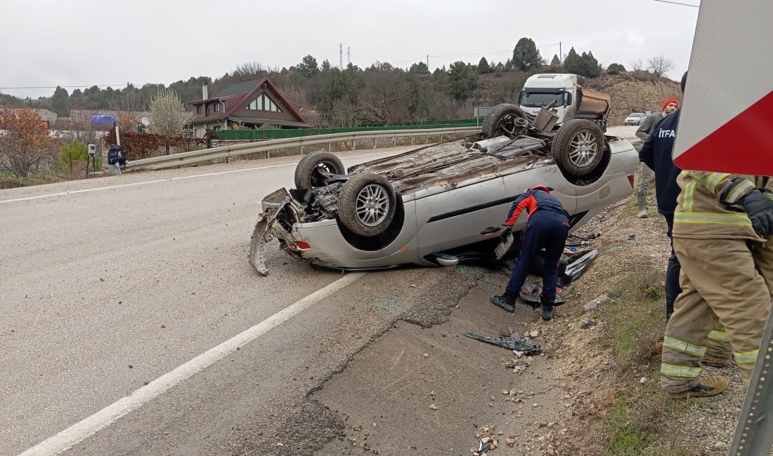 Karabük’ün Safranbolu ilçesinde kontrolden çıkan otomobilin takla attığı kazada sürücü