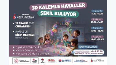 Karabük Belediyesi’ne bağlı Karabük Bilim Merkezi, çocukların hayal gücünü geliştirmek