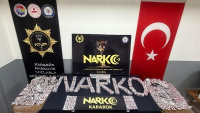 Karabük’te narkotik ekiplerince düzenlenen operasyonda 52 bin sentetik ecza ile