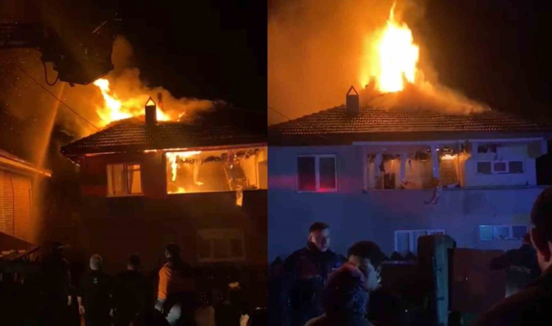 Karabük’ün Yenice ilçesinde iki katlı evde çıkan yangın itfaiye ekiplerince