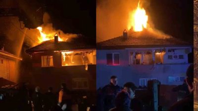 Karabük’ün Yenice ilçesinde iki katlı evde çıkan yangın itfaiye ekiplerince