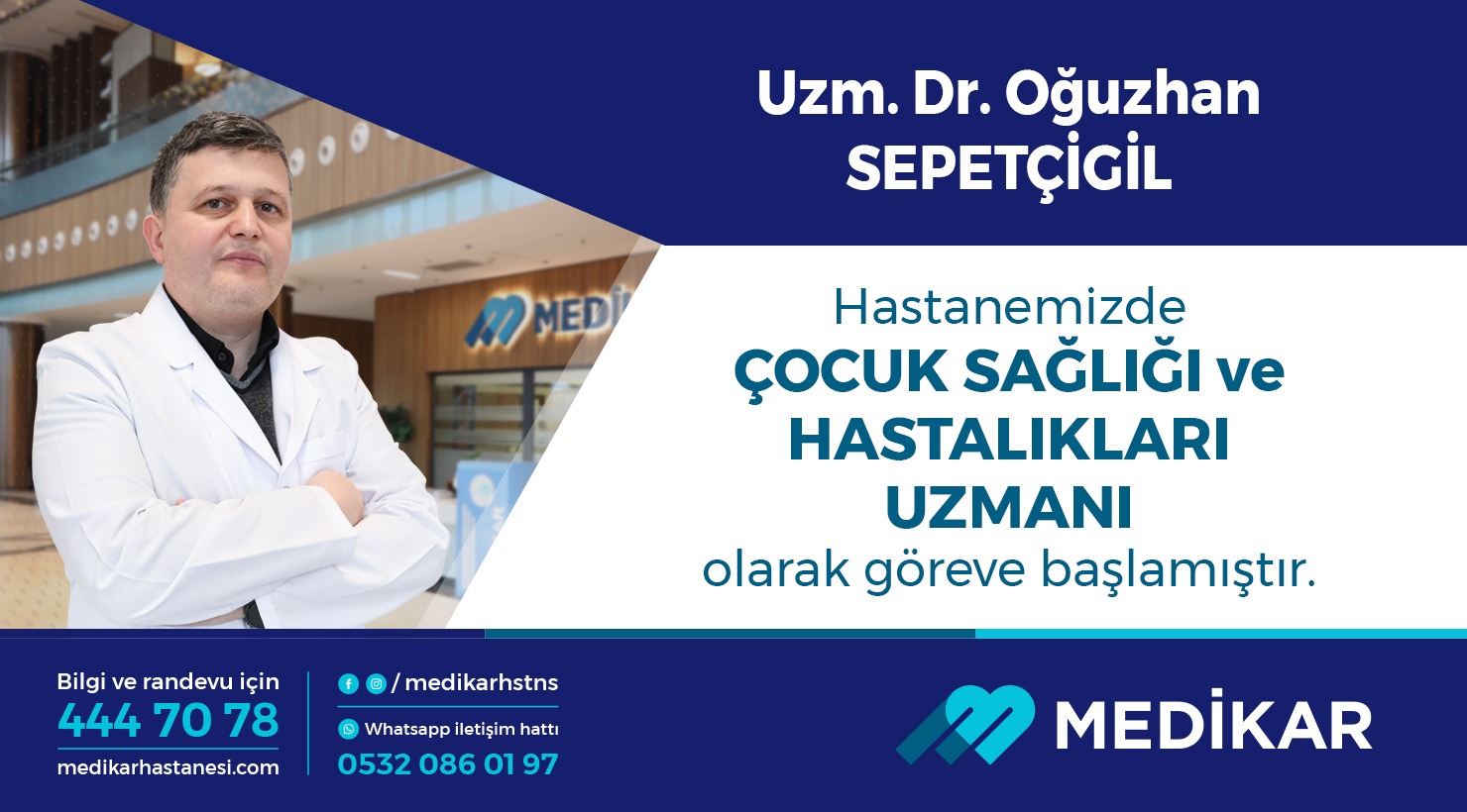 Karabük’ün sağlık alanındaki önemli kuruluşlarından Özel Medikar Hastanesi, uzman hekim