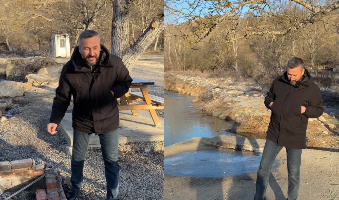 Karabük‘te Eskipazar ilçe Belediye Başkanı Serkan Cıva mesire alanındaki mangal