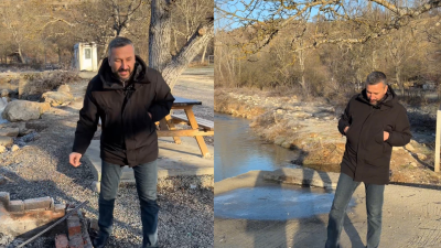 Karabük‘te Eskipazar ilçe Belediye Başkanı Serkan Cıva mesire alanındaki mangal