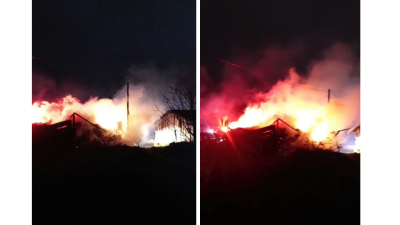 Karabük’ün Eskipazar ilçesinde samanlık ve odunlukta çıkan yangın hasara yol