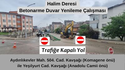 Karabük’te Tevfik Fikret Caddesi’nin bir bölümünde yürütülecek çalışmalar nedeniyle trafik