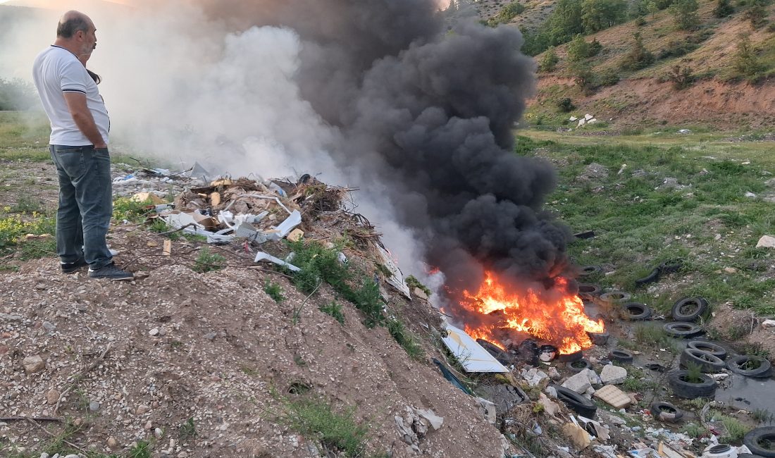 Karabük‘ün Eskipazar ilçesinde çöplük alanda çıkan yangın söndürüldü. Ozanköy köyü